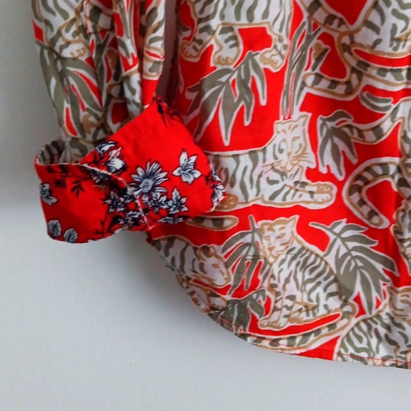 Talbots Tiger Print Button Up Shirt #2205 - Picture 4 of 7